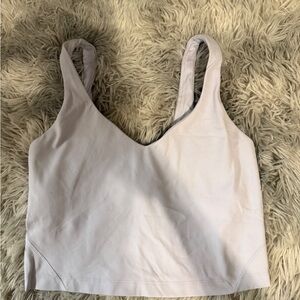 Lululemon Athletica White Cropped Tank Top